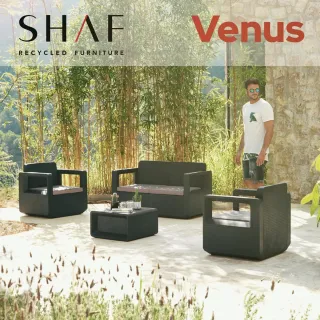 Shaf Venus Conjunto de Jardin Sofá + 2 Sillones