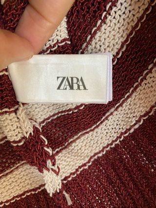Maglione Zara a righe bordeaux e beige
