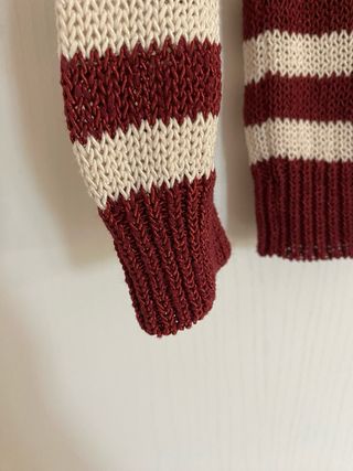 Maglione Zara a righe bordeaux e beige