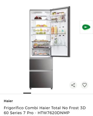 Frigorífico Combi Haier Total No Frost HTW7620DNMP