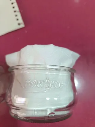 Tarros de vidrio Danone serigrafiados