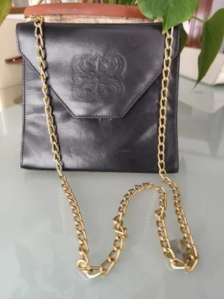 Bolso Loewe Cadena Dorada Vintage Negro