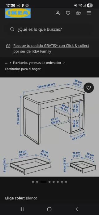 Escritorio blanco moderno Ikea