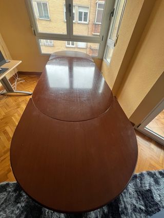 Mesa extensible madera maciza + 4 sillas