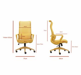 Silla de oficina amarilla mostaza (COMO NUEVA)