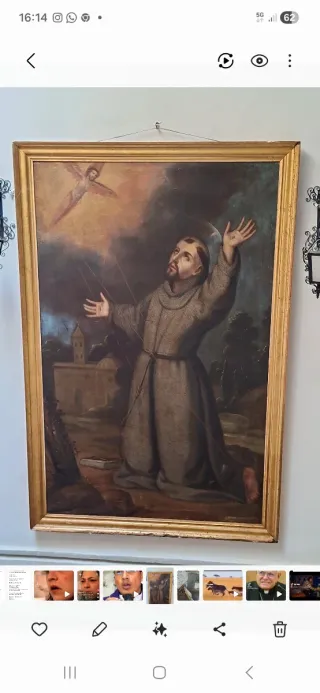 Lienzo religioso antiguo XIX