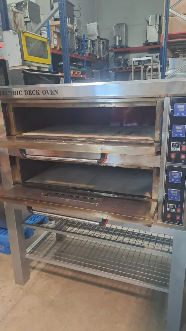 Horno de pizza eléctrico doble con mueble