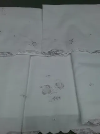 Juego de cama algodón bordado a mano