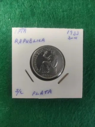 Moneda 1 Peseta II República Española 1933-34. S/C