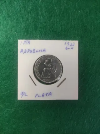 Moneda 1 Peseta II República Española 1933-34. S/C