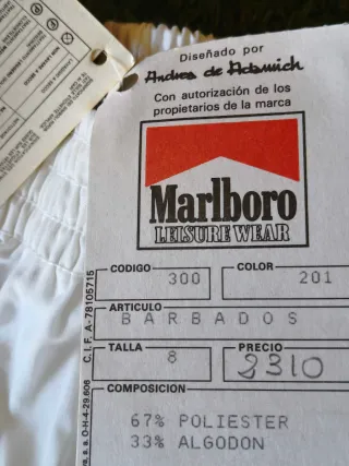Shorts Vintage Marlboro.Pantalon corto