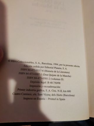 Cervantes El Quijote Libro 2 Vol. 1994 RBA