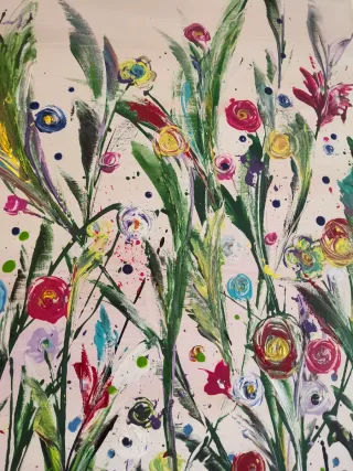 Cuadro abstracto pintado a mano