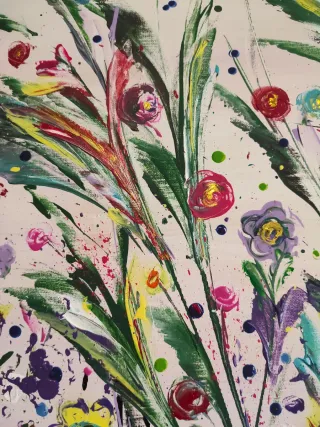 Cuadro abstracto pintado a mano