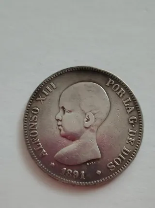 3 duros Plata Alfonso XIII 1885, 1890, 1891