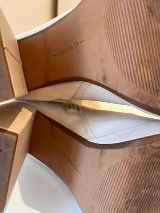 Botines Beige/crema plataforma y tacón