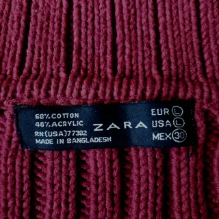 Chaqueta Zara punto burdeos