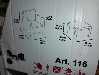 Conjunto Jardín Matilde 2 Sillones Mesa