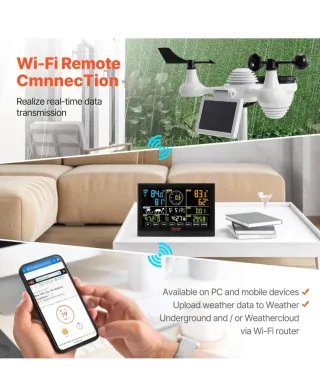 VEVOR Estación Meteorológica 7 en 1 Inalámbrica