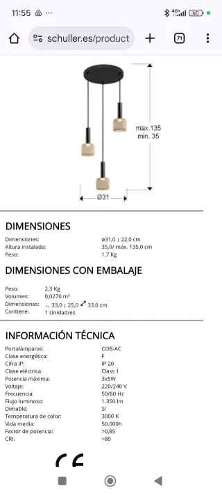 Lámpara Techo Schuller Sincro 175470