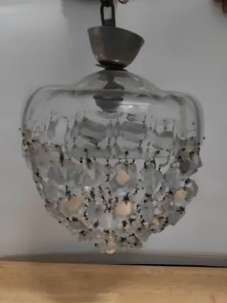 Lámpara de techo de cristal antigua