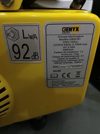 Generador Genyx 700W Gasolina- F1