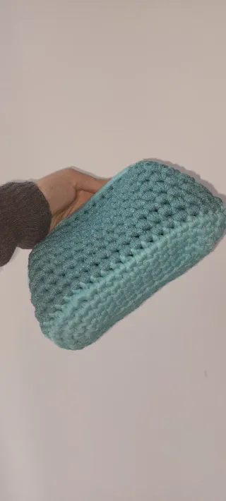 Pochette verde acua fatta a mano