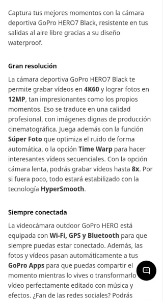 Fotocamera GoPro Hero 7 Black + Accessori