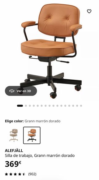 Silla giratoria cuero marrón - Ikea