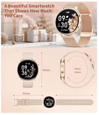 Reloj Inteligente1.32"AMOLED 2correas Rosa yDorada