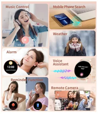 Reloj Inteligente1.32"AMOLED 2correas Rosa yDorada
