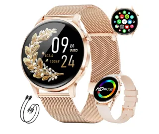 Reloj Inteligente1.32"AMOLED 2correas Rosa yDorada