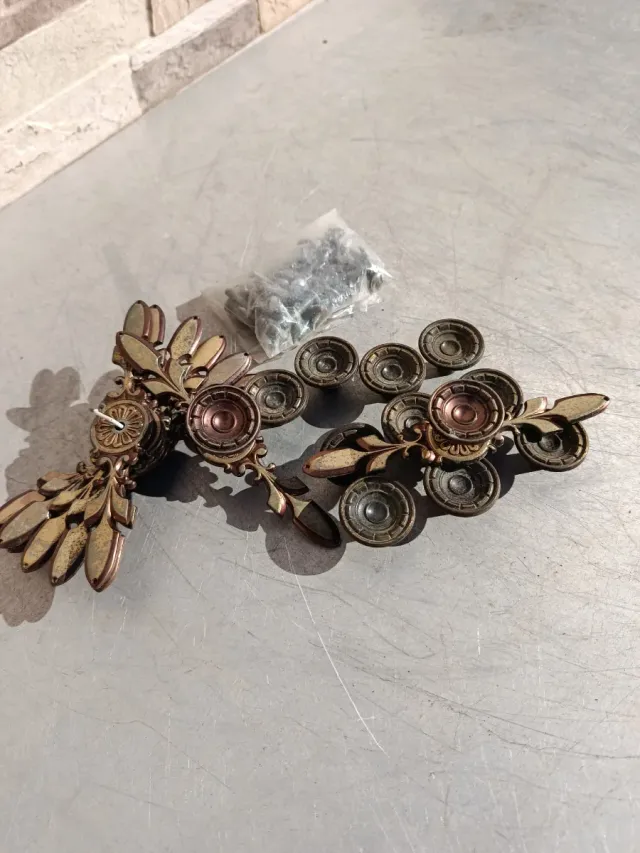 Lote tiradores antiguos metal dorado