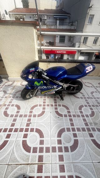 Mini Moto Eléctrica Infantil Azul