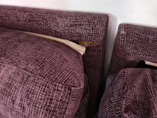 Sofá modular morado de tela