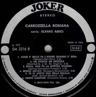 Vinile Carrozzella Romana Alvaro Amici