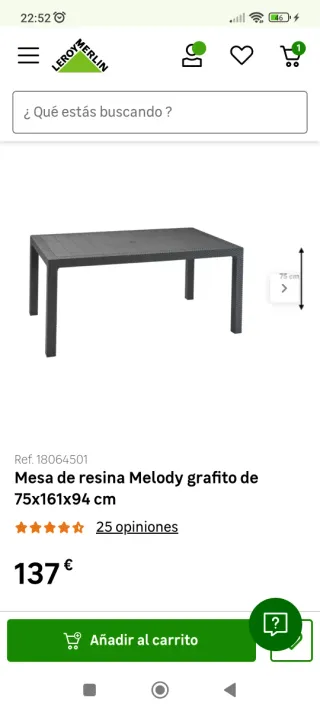 Mesa exterior + 5 sillas a juego
