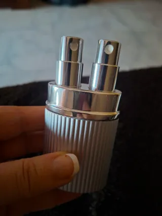 Perfumador de bolso plateado doble