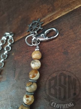 Catena portafoglio pietre nere/beige