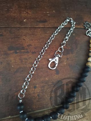 Catena portafoglio pietre nere/beige