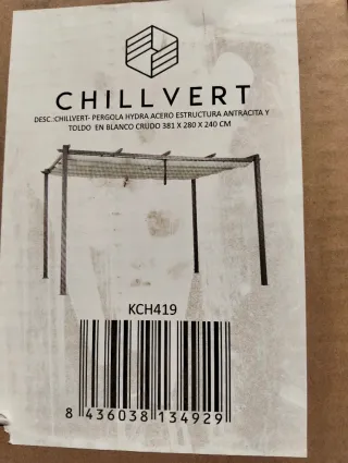 CHILLVERT Pérgola de Exterior con Toldo Hydra