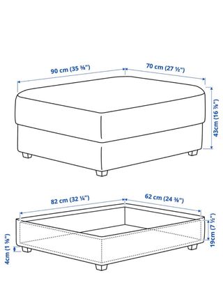 Reposapiés KIVIK Tibbleby gris Ikea