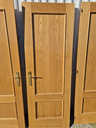 Lote de 6 puertas de madera de roble