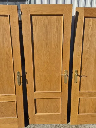 Lote de 6 puertas de madera de roble