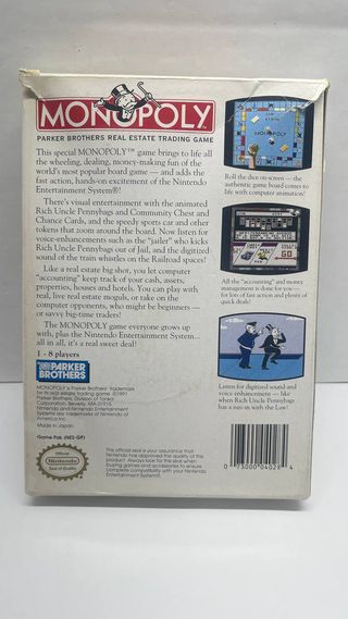 Monopoly Action Video NES Parker Brothers