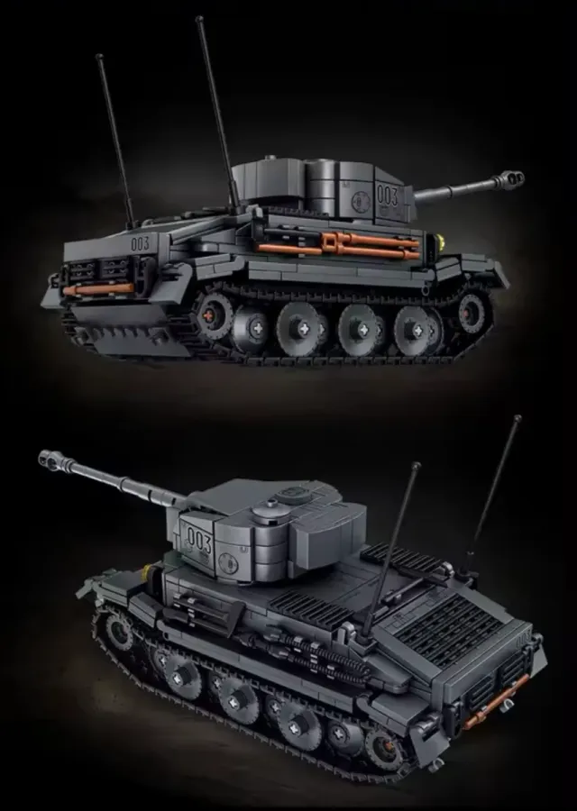 Tanque Porsche Tiger alemán WWII compatible lego