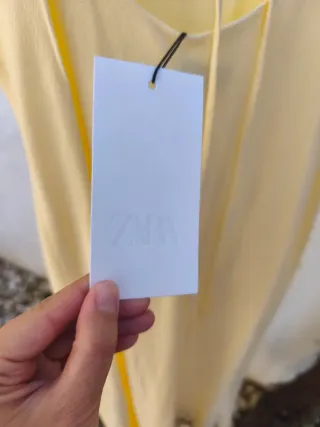 Vestido amarillo pastel Zara Talla M