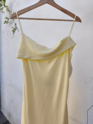 Vestido amarillo pastel Zara Talla M