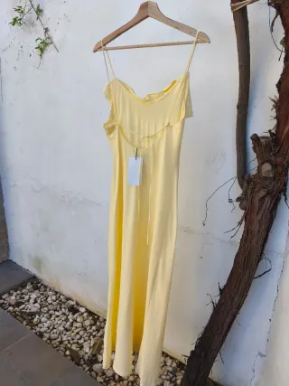 Vestido amarillo pastel Zara Talla M