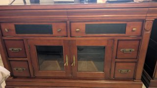 Mueble TV madera y cristal